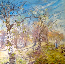 Marcher à travers les fleurs